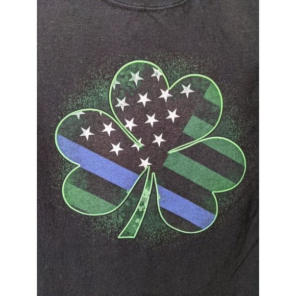 HANES Black Patriotic Stars on Clover Mens Large - Picture 2 of 4